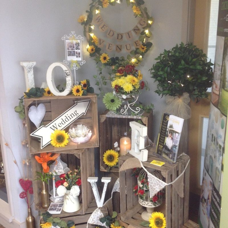 Candy Bees Apple crates, wooden letters, vases and urns all available to hire