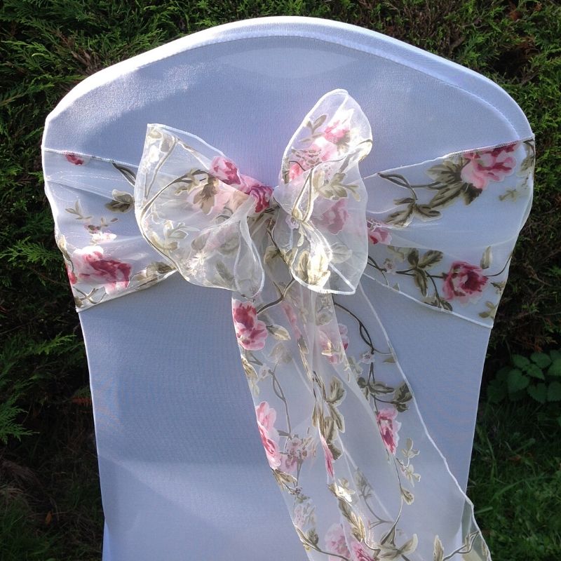 Candy Bees Pink rose chair sashes