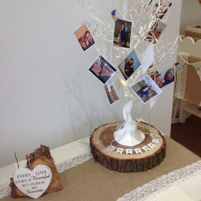 CAndy Bees Photo tree and chic sign to hire for wedding