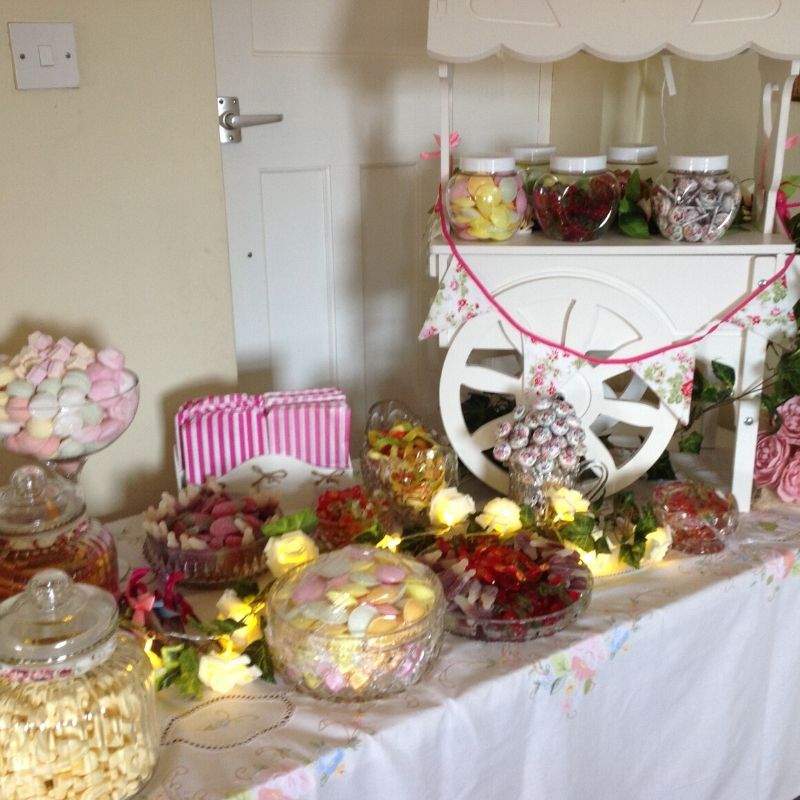 Candy Bees Tabletop sweet cart hire with selection of confectionery