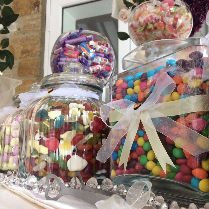 Candy Bees Glass jars full of sweets selection