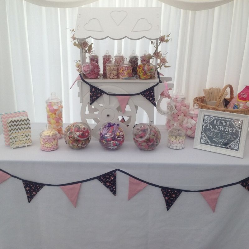 Candy Bees Table top sweet cart and display of sweets