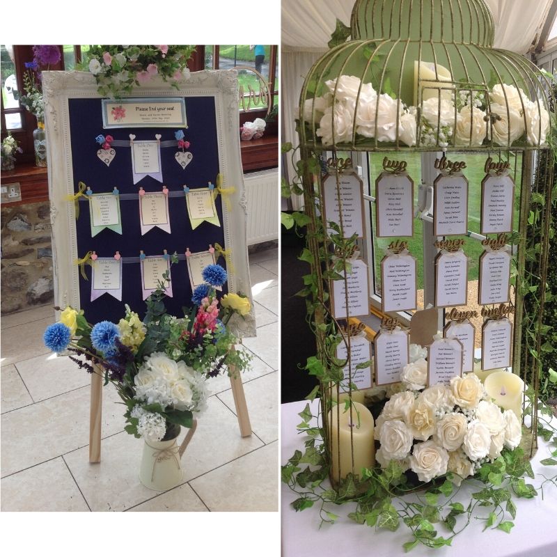 Candy Bees Table plan ideas - birdcage with flower or photoframe